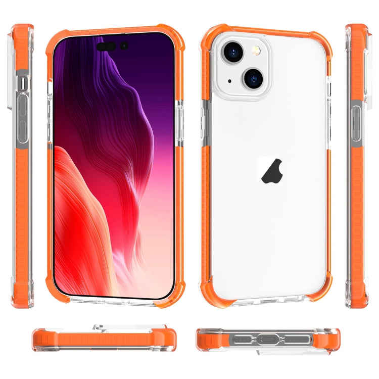 For iPhone 15 Plus Four-corner Shockproof TPU + Acrylic Phone Case(Orange)