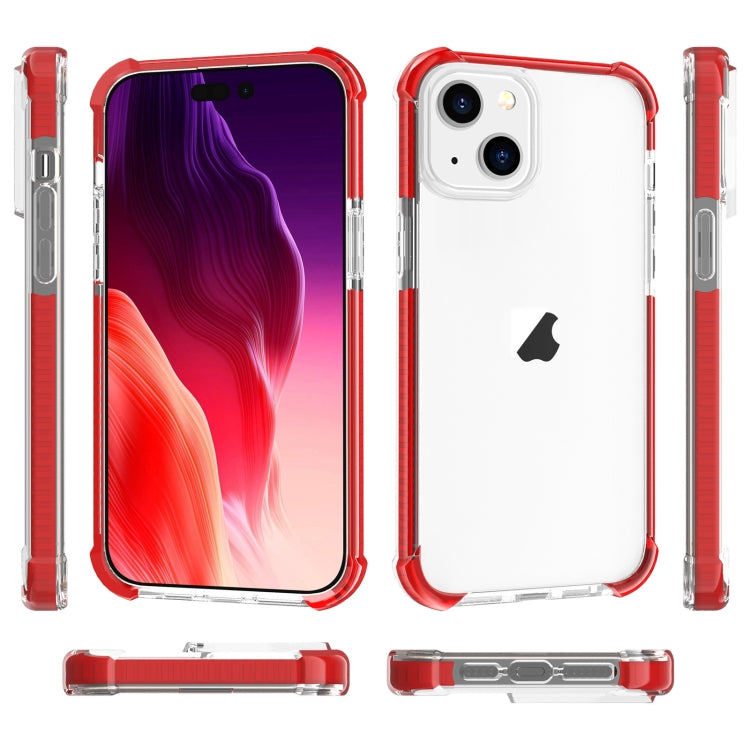 For iPhone 15 Plus Four-corner Shockproof TPU + Acrylic Phone Case(Red)