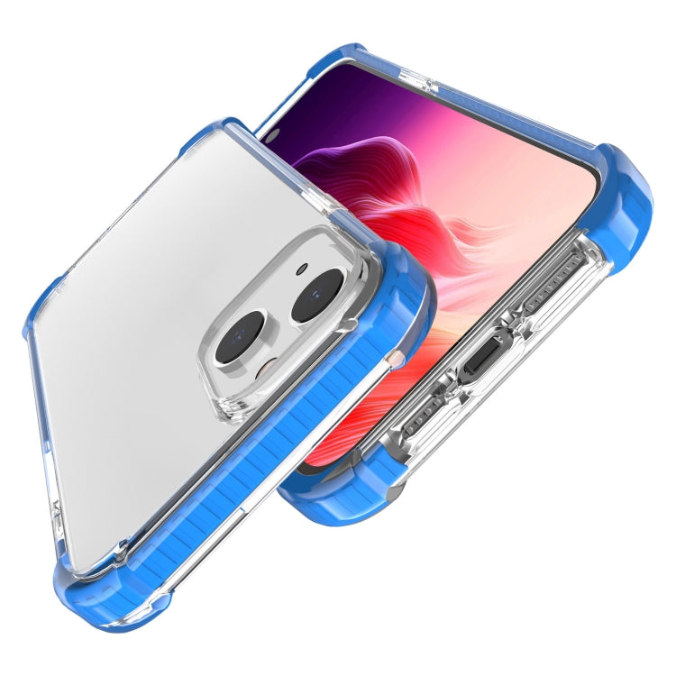 For iPhone 15 Four-corner Shockproof TPU Hybrid Acrylic Phone Case(Blue)