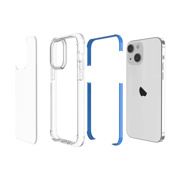 For iPhone 15 Four-corner Shockproof TPU Hybrid Acrylic Phone Case(Blue)