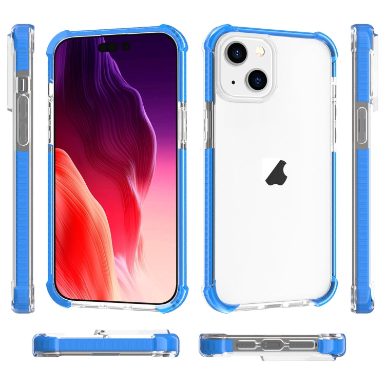 For iPhone 15 Four-corner Shockproof TPU Hybrid Acrylic Phone Case(Blue)