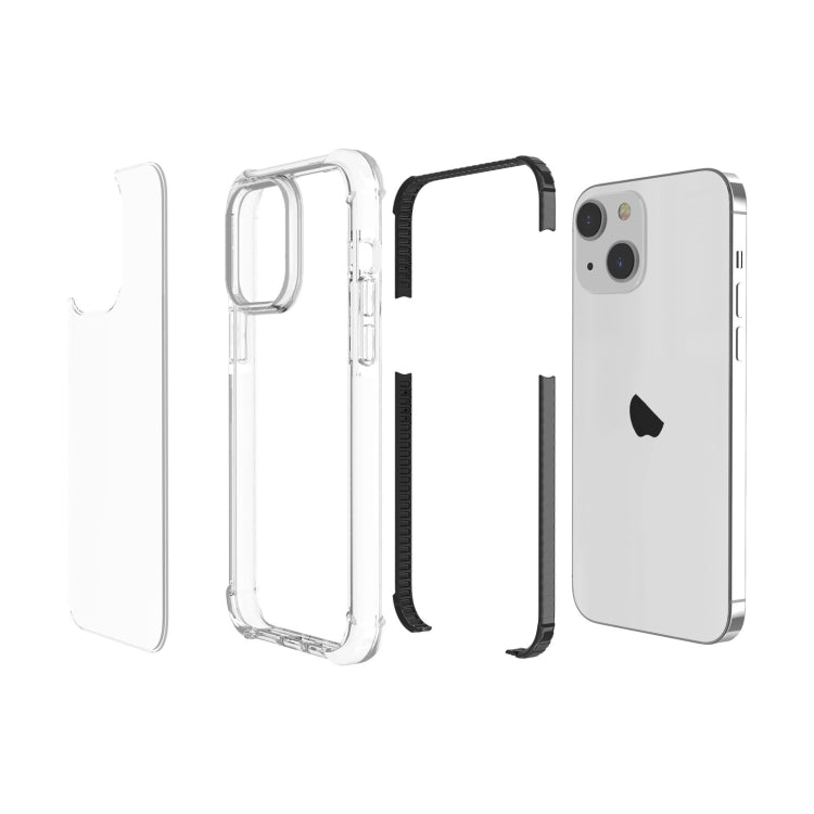 For iPhone 15 Four-corner Shockproof TPU + Acrylic Phone Case(Black + Transparent)