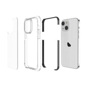 For iPhone 15 Four-corner Shockproof TPU + Acrylic Phone Case(Black + Transparent)