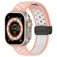 For Apple Watch Ultra 49mm Magnetic Buckle Silicone Watch Band(Pink White) - Watch Bands by PMC TechLife | Online Shopping South Africa | PMC TechLife
