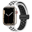 For Apple Watch SE 2022 40mm Magnetic Buckle Silicone Watch Band(White Black) - Watch Bands by PMC TechLife | Online Shopping South Africa | PMC TechLife