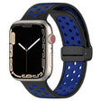 For Apple Watch SE 2022 40mm Magnetic Buckle Silicone Watch Band(Black Blue) - Watch Bands by PMC TechLife | Online Shopping South Africa | PMC TechLife