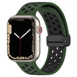 For Apple Watch 7 41mm Magnetic Buckle Silicone Watch Band(Army Green Black) - Watch Bands by PMC TechLife | Online Shopping South Africa | PMC TechLife