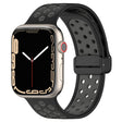 For Apple Watch SE 44mm Magnetic Buckle Silicone Watch Band(Black Grey) - Watch Bands by PMC TechLife | Online Shopping South Africa | PMC TechLife