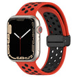 For Apple Watch SE 44mm Magnetic Buckle Silicone Watch Band(Red Black) - Watch Bands by PMC TechLife | Online Shopping South Africa | PMC TechLife
