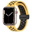 For Apple Watch 38mm Magnetic Buckle Silicone Watch Band(Yellow Black) - Watch Bands by PMC TechLife | Online Shopping South Africa | PMC TechLife