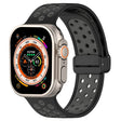 For Apple Watch Series 9 41mm Magnetic Buckle Silicone Watch Band(Black Grey) - Watch Bands by PMC TechLife | Online Shopping South Africa | PMC TechLife