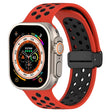 For Apple Watch Series 9 41mm Magnetic Buckle Silicone Watch Band(Red Black) - Watch Bands by PMC TechLife | Online Shopping South Africa | PMC TechLife