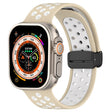 For Apple Watch Series 9 41mm Magnetic Buckle Silicone Watch Band(Khaki White) - Watch Bands by PMC TechLife | Online Shopping South Africa | PMC TechLife