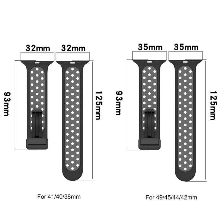 For Apple Watch 6 44mm Magnetic Buckle Silicone Watch Band(Black Red)