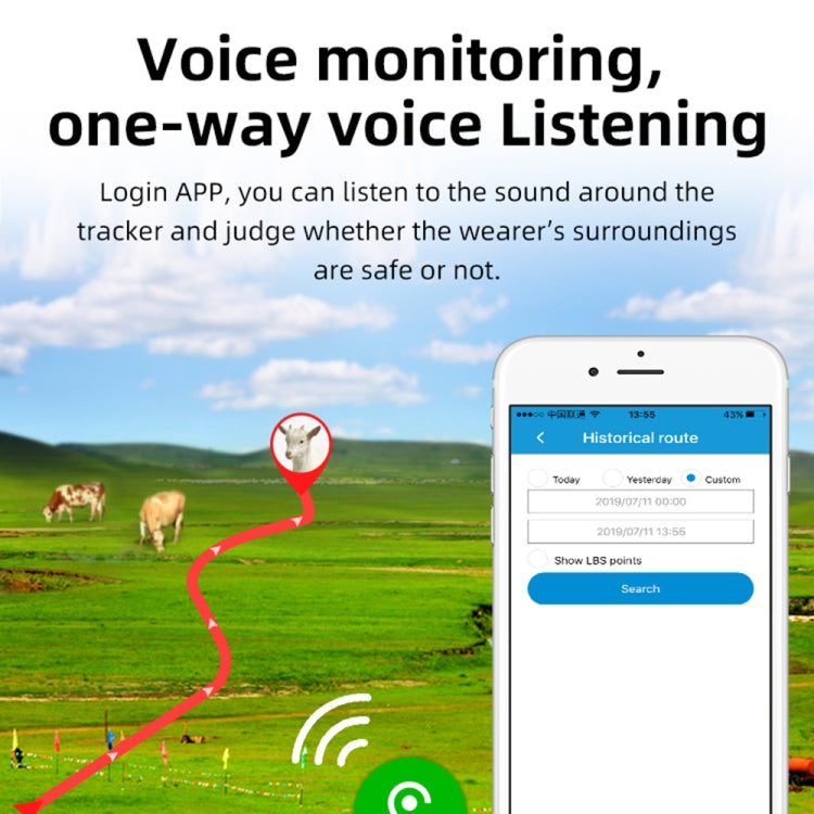 V44 Solar Energy Waterproof Cattle and Sheep GPS Tracker - Personal Tracker by PMC Jewellery | Online Shopping South Africa | PMC Jewellery | Buy Now Pay Later Mobicred