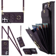 For Samsung Galaxy S23 Ultra 5G Rhombic Texture Card Bag Phone Case with Long Lanyard(Dark Purple) - free shipping - PMC TechLife - Order now!