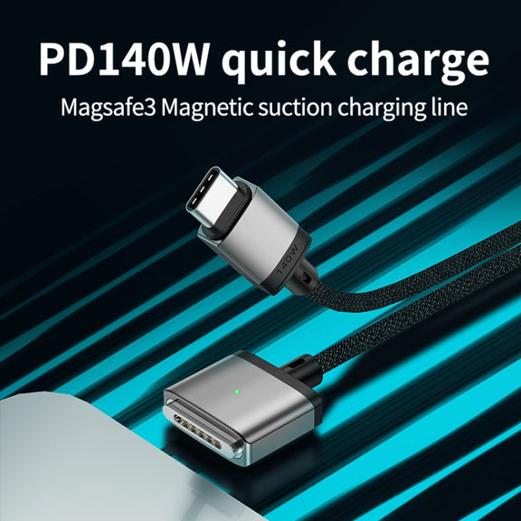 140W Type-C to Magsafe 3 Magnetic Charging Cable, Length:2m(Silver)