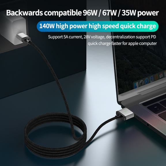 140W Type-C to Magsafe 3 Magnetic Charging Cable, Length:2m(Silver)