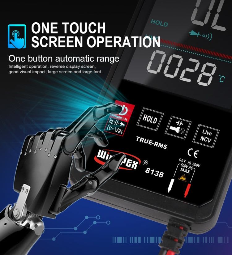 WinAPEX Smart Touch Screen Digital Multimeter, Model:8138 - Digital Multimeter by WinAPEX | Online Shopping South Africa | PMC Jewellery | Buy Now Pay Later Mobicred