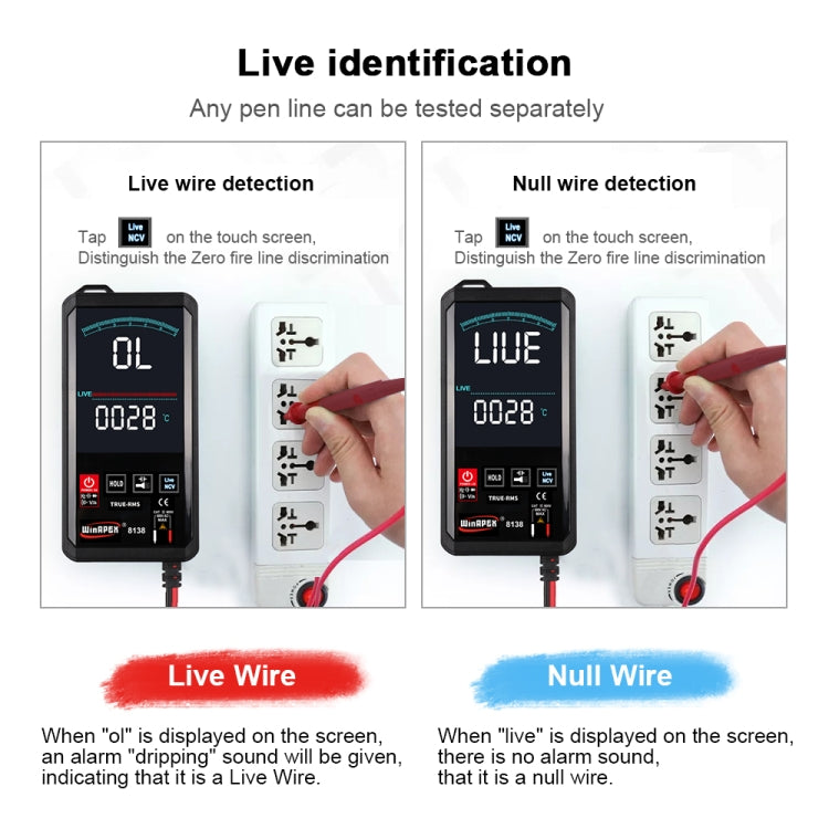 WinAPEX Smart Touch Screen Digital Multimeter, Model:8138 - Digital Multimeter by WinAPEX | Online Shopping South Africa | PMC Jewellery | Buy Now Pay Later Mobicred