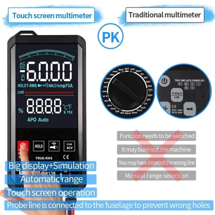 WinAPEX Smart Touch Screen Digital Multimeter, Model:8138 - Digital Multimeter by WinAPEX | Online Shopping South Africa | PMC Jewellery | Buy Now Pay Later Mobicred