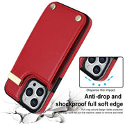 For iPhone 14 Pro Metal Buckle Card Slots Phone Case(Red)