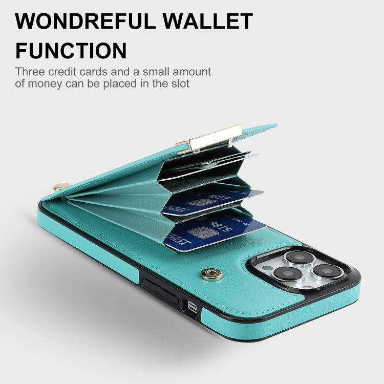 For iPhone 11 Pro Max Metal Buckle Card Slots Phone Case(Green) - free shipping - PMC TechLife - Order now!