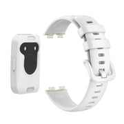 For Huawei Band 8 Silicone Protective Case + Silicone Watch Band Kit(White)