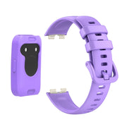 For Huawei Band 8 Silicone Protective Case + Silicone Watch Band Kit(Purple)
