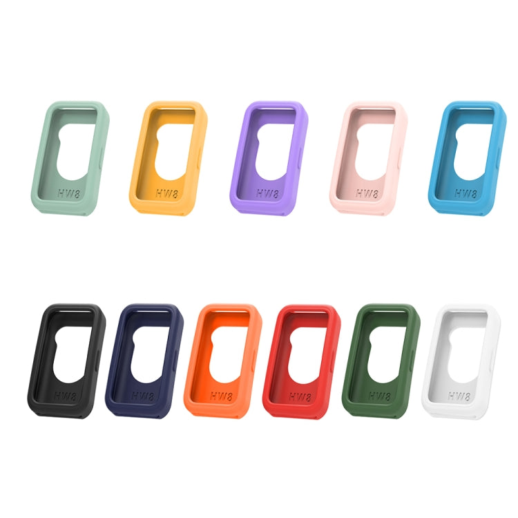 For Huawei Band 8 Silicone Protective Case + Silicone Watch Band Kit(Black)