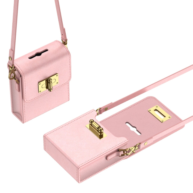 For Samsung Galaxy Z Flip5 GKK Plain Weave Mini Backpack Slim Phone Case with Ring(Pink) - free shipping - PMC TechLife - Order now!