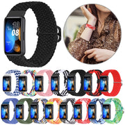 For Huawei Band 8 Nylon Braided Buckle Watch Band(Black)
