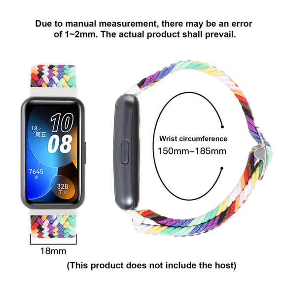 For Huawei Band 8 Nylon Braided Buckle Watch Band(Black)
