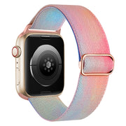 For Apple Watch SE 40mm Painted Pattern Nylon Replacement Watch Band(Symphony Aurora)