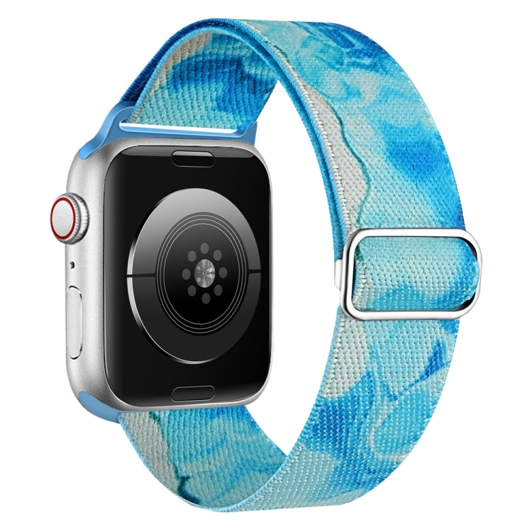 For Apple Watch 6 40mm Painted Pattern Nylon Replacement Watch Band(Ocean Blue) - Watch Bands by PMC TechLife | Online Shopping South Africa | PMC TechLife