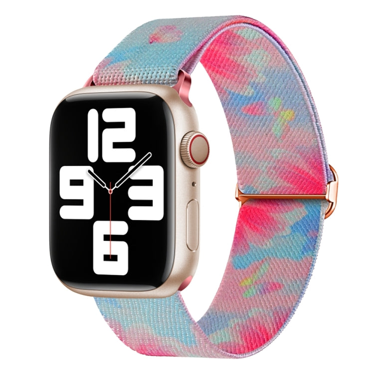 For Apple Watch 6 40mm Painted Pattern Nylon Replacement Watch Band(Flower Butterfly) - Watch Bands by PMC TechLife | Online Shopping South Africa | PMC TechLife