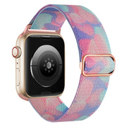 For Apple Watch 4 44mm Painted Pattern Nylon Replacement Watch Band(Water Fluid)