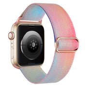 For Apple Watch 9 41mm Painted Pattern Nylon Replacement Watch Band(Symphony Aurora)