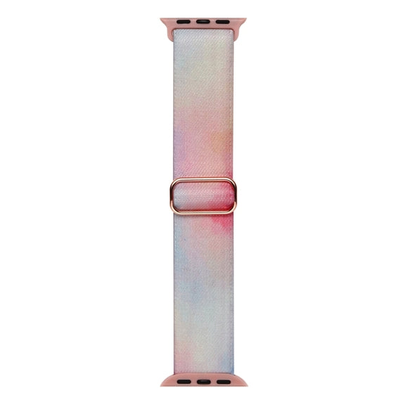 For Apple Watch 9 41mm Painted Pattern Nylon Replacement Watch Band(Symphony Aurora)