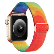 For Apple Watch 9 41mm Painted Pattern Nylon Replacement Watch Band(Liquid Colorful)