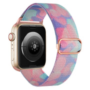 For Apple Watch 9 41mm Painted Pattern Nylon Replacement Watch Band(Water Fluid)