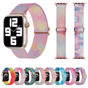 For Apple Watch 2 38mm Painted Pattern Nylon Replacement Watch Band(Geometric Rainbow)