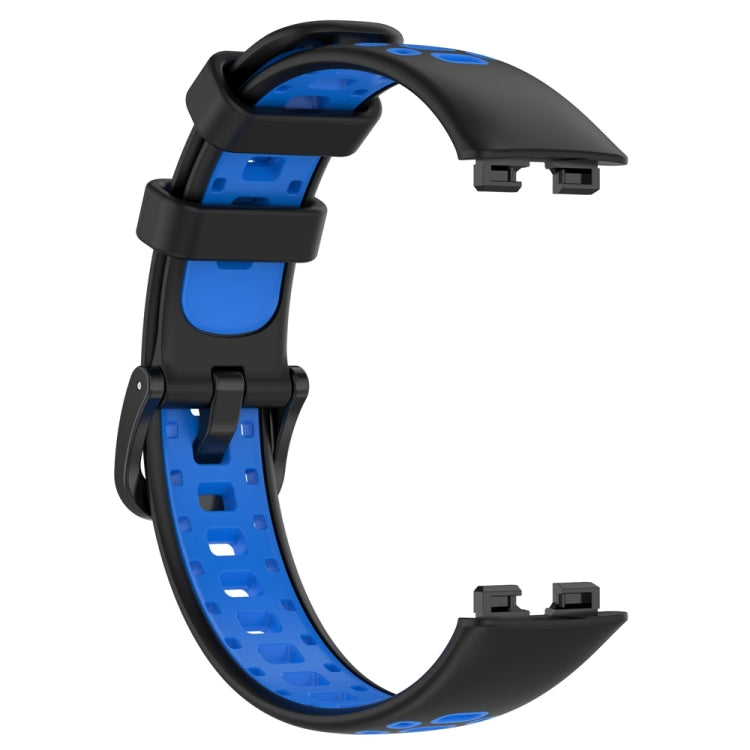 For Huawei Band 8 Two Color Silicone Replacement Watch Band(Black Blue)