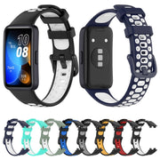 For Huawei Band 8 Two Color Silicone Replacement Watch Band(Black Blue)