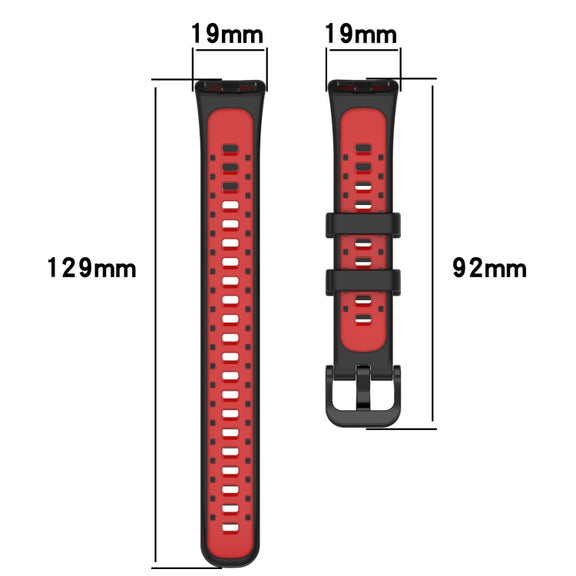 For Huawei Band 8 Two Color Silicone Replacement Watch Band(Black Blue)