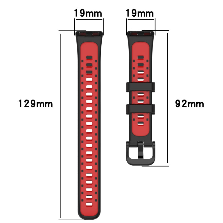 For Huawei Band 8 Two Color Silicone Replacement Watch Band(Black Blue)