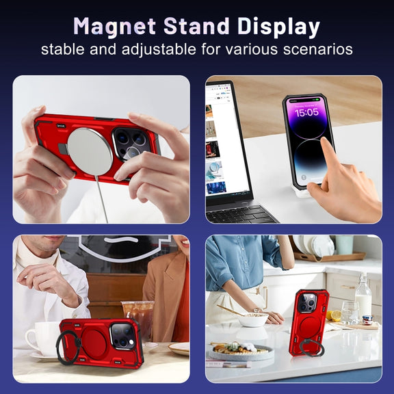 For iPhone 14 / 13 Patronus MagSafe Magnetic Holder Phone Case(Red)