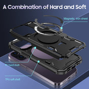 For iPhone 14 Pro Patronus MagSafe Magnetic Holder Phone Case(Black)