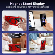 For Samsung Galaxy S23 5G Patronus MagSafe Magnetic Holder Phone Case(Red)