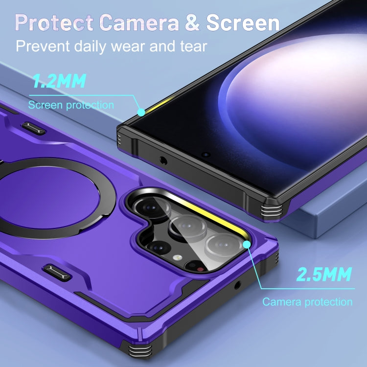 For Samsung Galaxy S23+ 5G Patronus MagSafe Magnetic Holder Phone Case(Purple) - Galaxy S23+ 5G Cases by PMC TechLife | Online Shopping South Africa | PMC TechLife